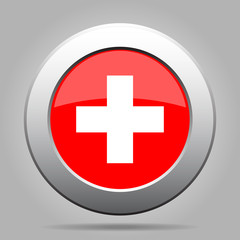 metal button with flag of Switzerland