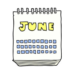 cartoon calendar showing month of