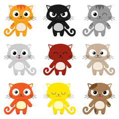 Vector cartoon cats
