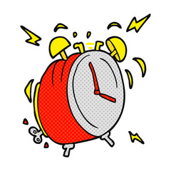 cartoon ringing alarm clock