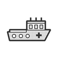 ambulance, aid ship icon