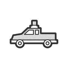 Pickup truck ambulance car icon design