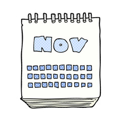 cartoon calendar showing month of november