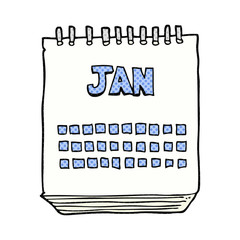 cartoon calendar showing month of january