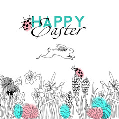 Naklejka premium Happy Easter card