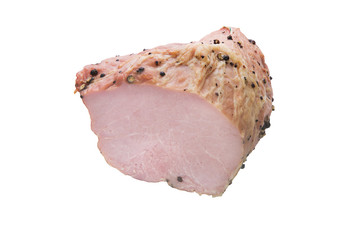 boiled meat with spices isolated