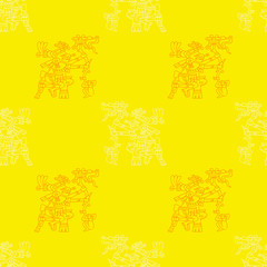 Seamless pattern with symbols from Aztec codices for your design