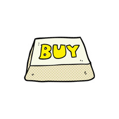 cartoon computer key buy symbol