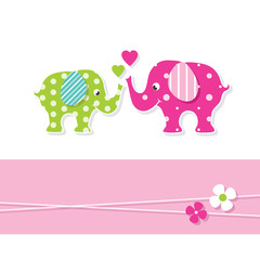 mom and baby elephants greeting card