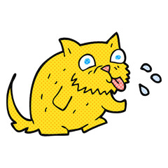 cartoon cat blowing raspberry