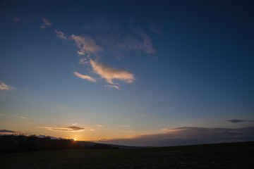 Landschaft im Sonnenuntergang