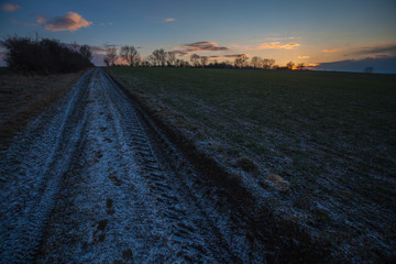 Landschaft im Sonnenuntergang