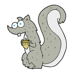 cartoon squirrel with nut