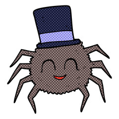 cartoon spider wearing top hat