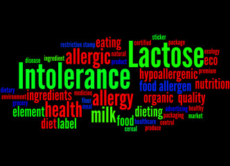 Lactose intolerance, word cloud concept 4