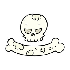 cartoon skull and bone symbol