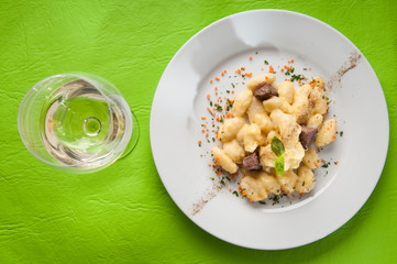 eating gnocchi