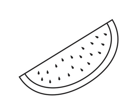 Line icon watermelon. Vector illustration.