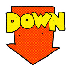 cartoon down arrow symbol