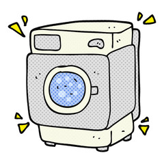 cartoon rumbling washing machine