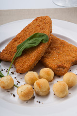 Eating fried fish