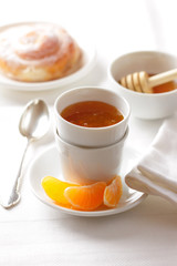 Breakfast with tangerine jam