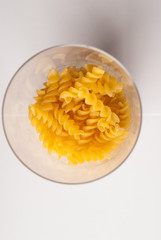 noodles in the glass