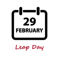 LEAP DAY. February 29. Vector icon.