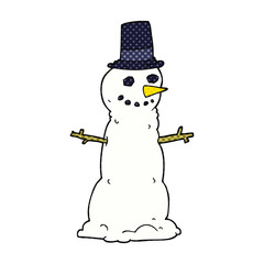 cartoon snowman in top hat