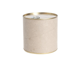 Sealed tin can isolated on white background
