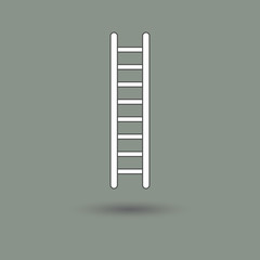 Ladder vector icon in modern style with shadow, figure and gray background. Symbol of construction and job.