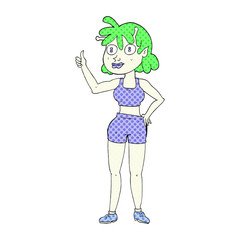 Fototapeta na wymiar cartoon alien gym girl