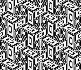 Vector modern seamless geometry pattern trippy, black and white abstract geometric background, pillow print, monochrome retro texture, hipster fashion design