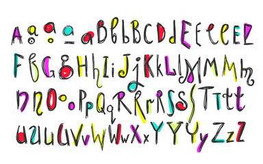 Doodle colorful kids alphabet