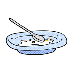 cartoon empty cereal bowl