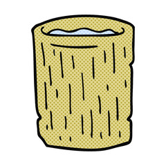 cartoon wooden cup with water
