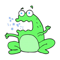 cartoon burping frog