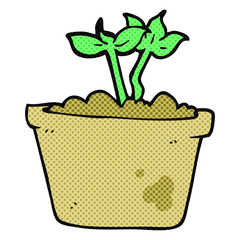 cartoon sprouting plant