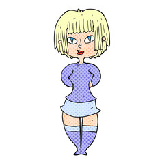 cartoon happy woman
