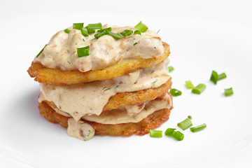 potato pancake with sauce