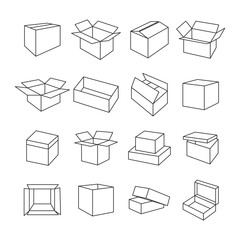 Icons box, vector illustration.