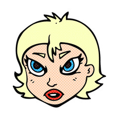 cartoon angry female face