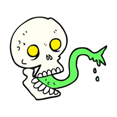 cartoon spooky halloween skull