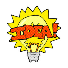 cartoon idea light bulb symbol