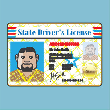 Driver's License Man Photo ID Vector