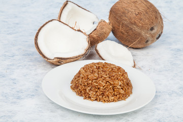 serving of coconut rice