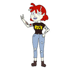 cartoon alien rock fan girl