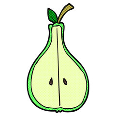 cartoon half pear