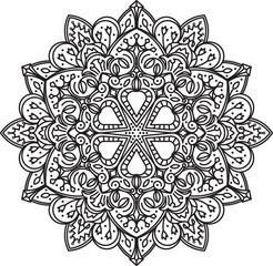 Abstract vector round lace design - mandala, decorative element