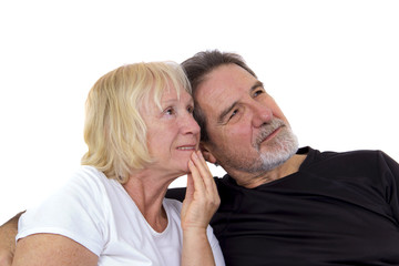 old couple look up isolated